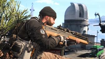 Screenshot of Modern Warfare 2 Captain Price holding Carrack 300 sniper rifle